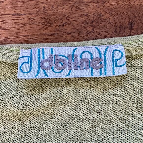 SOLD Vintage Y2K Dbline fitted Cardigan Green Pink Preppy embroidered fairy - Picture 6 of 11